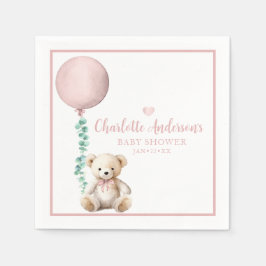 Barly Wait Rosa Nalle Baby Shower Napkins Pappersservett