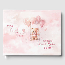 Barly Wait Rosa Watercolor Baby Shower Gästböcker