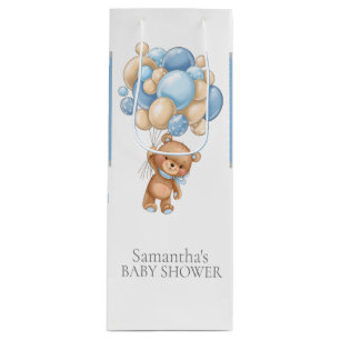 Barly Wait teddy BABY SHOWER Boy Vin Gift Bag