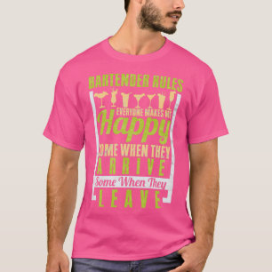 Barmaid Barman Bartender Regler Alla gör mig H T Shirt