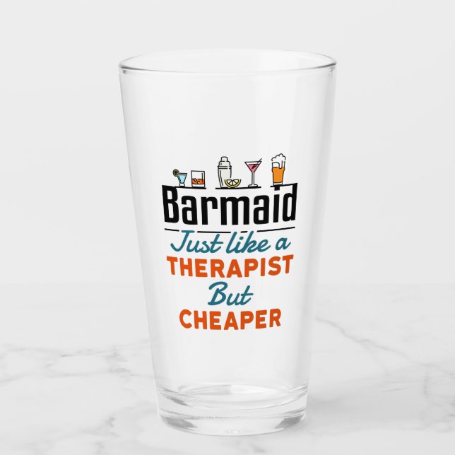 Barmaid som terapeut men billigare glaskopp (Framsida)