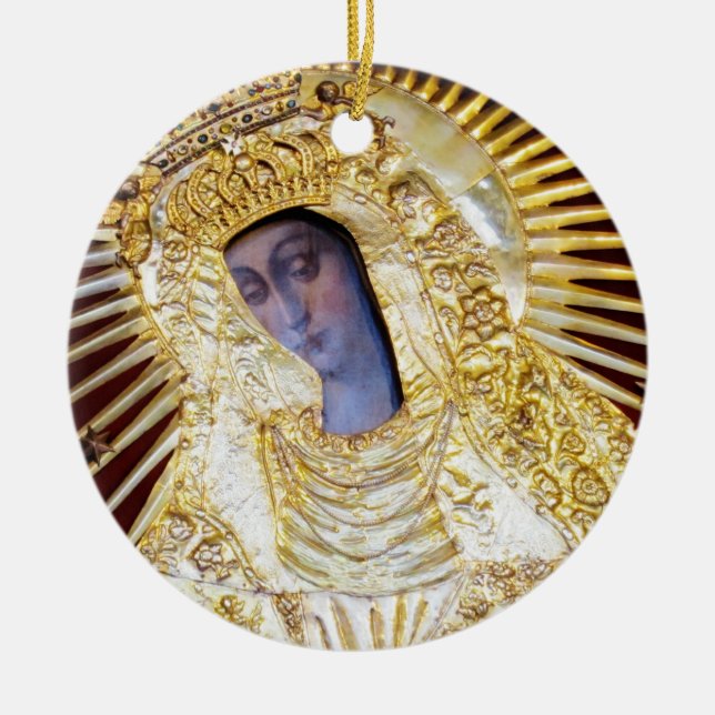 Barmhärtighetens moder julgransprydnad keramik (Framsidan)