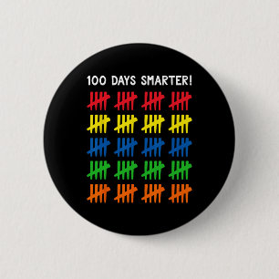 Barn 100 dagar i skolan 100 Tally Marks Knapp