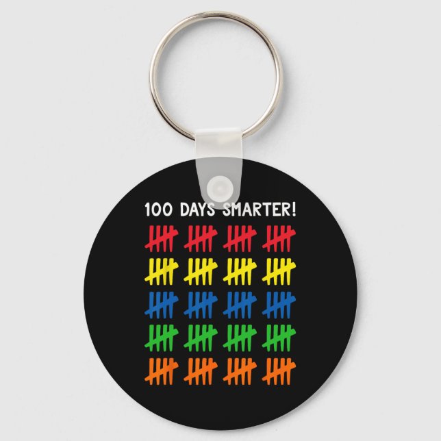 Barn 100 dagar i skolan 100 Tally Marks Nyckelring (Framsida)
