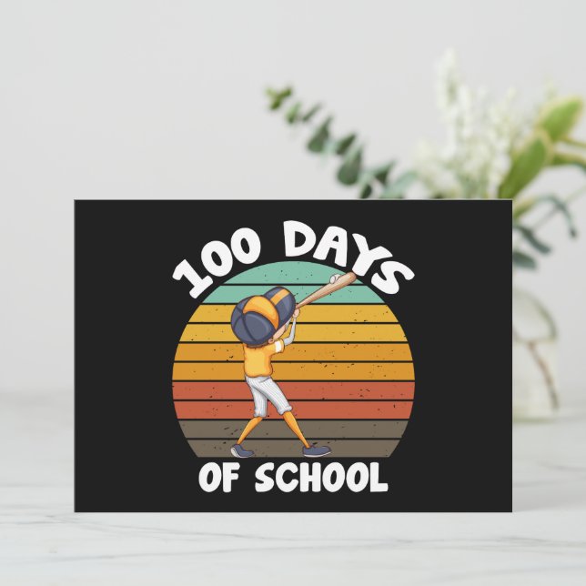 Barn 100 dagar i skolan pojkar 100:e dag baseball inbjudningar (Stående Fram)