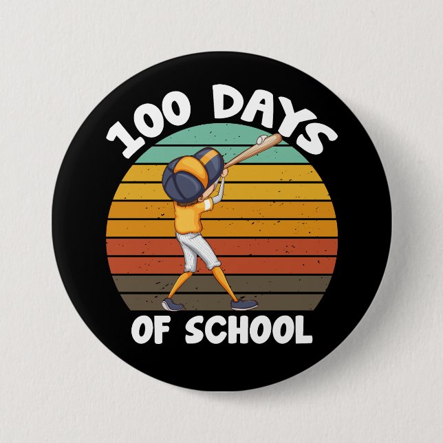 Barn 100 dagar i skolan pojkar 100:e dag baseball knapp (Framsida)
