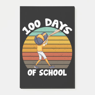 Barn 100 dagar i skolan pojkar 100:e dag baseball post-it block
