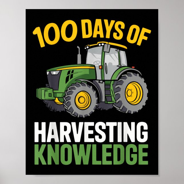Barn 100 dagar med skolpojkscenstraktor 100:e poster (Framsidan)