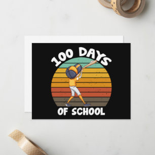 Barn 100 dagar på skolan pojkar 100:e dag baseball anteckningskort