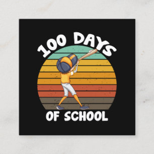 Barn 100 dagar på skolan pojkar 100:e dag baseball fyrkantigt visitkort