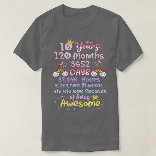 Barn 10 år 120 månader av att vara Fantastisk Funn T Shirt (Design framsida)