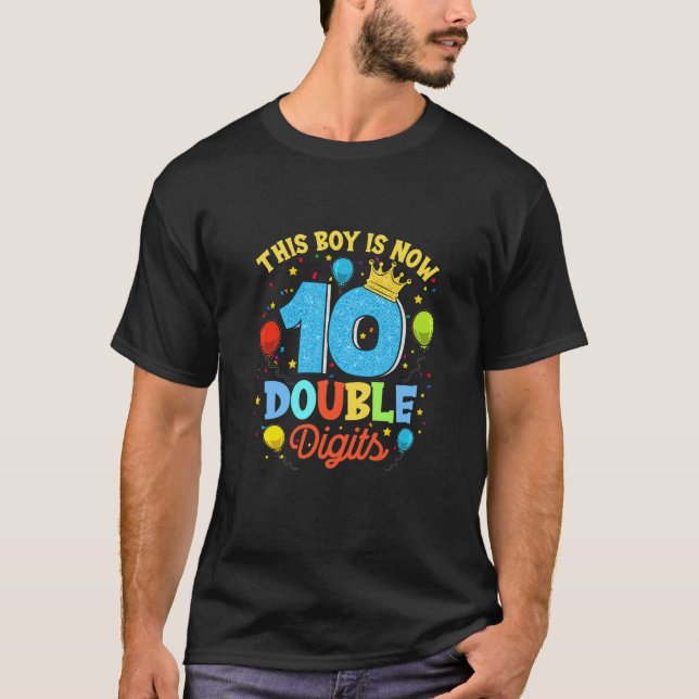 Barn 10 år gammal Dubbla Sida 10:e födelsedagen B T Shirt (Framsida)