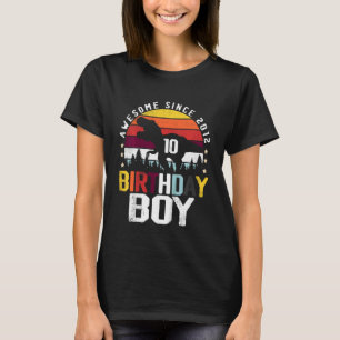 Barn 10 år gammal födelsedagstjugosse dosinosaur R T Shirt