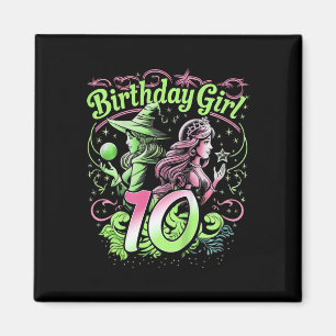 Barn 10:e födelsedag Rosa och Grönt 10 år äldre Magnet