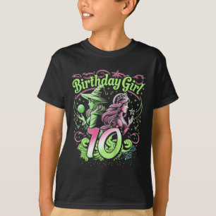 Barn 10:e födelsedag Rosa och Grönt 10 år äldre T Shirt