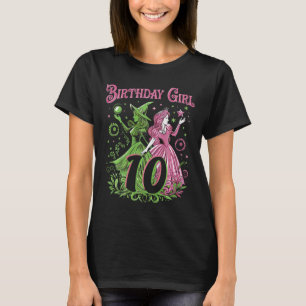 Barn 10:e födelsedag Rosa och Grönt 10 år äldre T Shirt