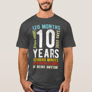 Barn 10:e födelsedagen 10 år gammal Vintage Retro T Shirt