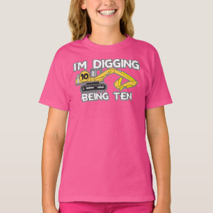 Barn 10:e födelsedagen jag Gräver är tionde T-Shir T Shirt