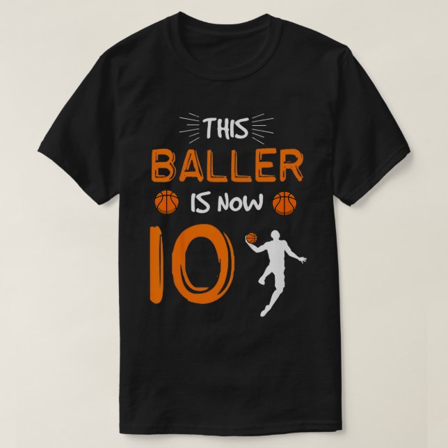 Barn 10:e födelsedagsgåva från Basketboll.. T Shirt (Design framsida)