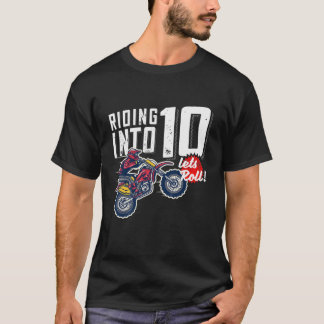 Barn 10:e födelsedagsmotor Kor, Dirt Bike, Birthda T Shirt