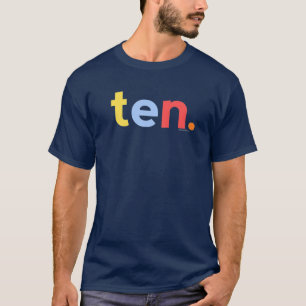 Barn 10:e födelsedagspojken 10 år gammal tio Å T Shirt