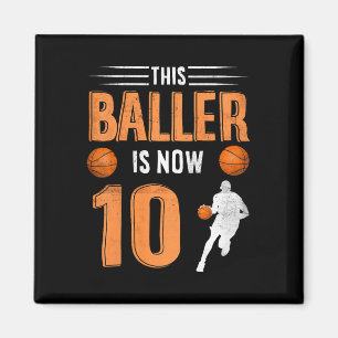 Barn 10:e födelsedagsspelaren Basketball Player De Magnet