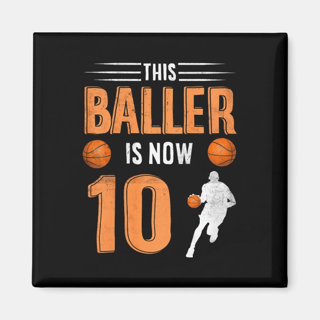 Barn 10:e födelsedagsspelaren Basketball Player De Magnet (Framsidan)