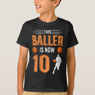 Barn 10:e födelsedagsspelaren Basketball Player De T Shirt