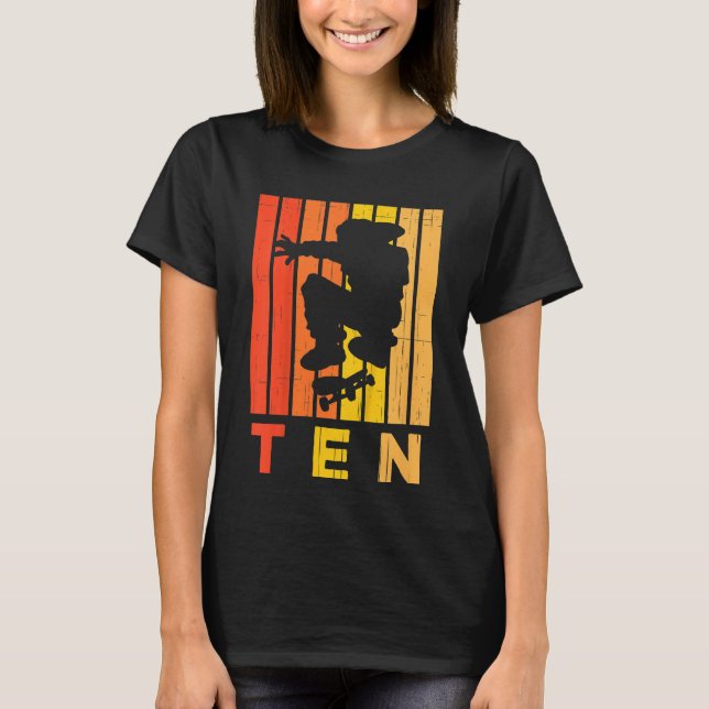 Barn 10:e Skaterna på födelsedagen Boy Girl 10 Åld T Shirt (Framsida)