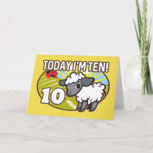 Barn 10 i dag är jag tio! Cute Lamb Kort