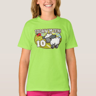 Barn 10 i dag är jag tio! Cute Lamb T Shirt