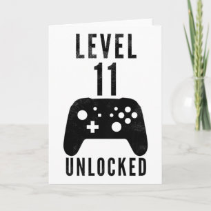 Barn 11 år födelsedag Gamer Nivå 11 Upplåst Kort