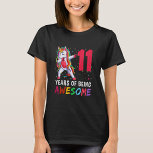 Barn 11 år gamla flickor Tonåring dabbing Unicorn T Shirt