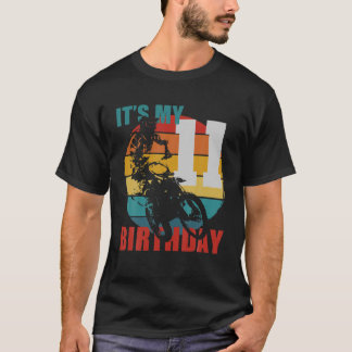 Barn 11 år gamla Kid - födelsedagspojke - Dirt Bik T Shirt