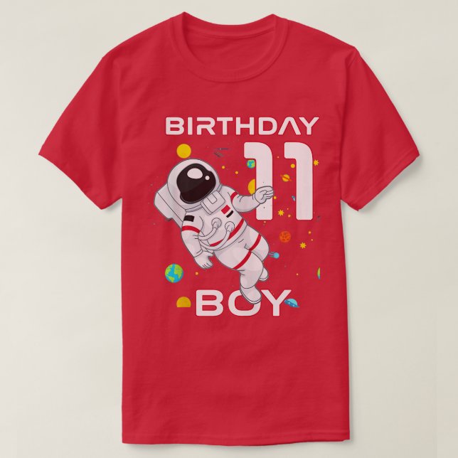 Barn 11:e födelsedagen Astronaut 11 år gammal föde T Shirt (Design framsida)