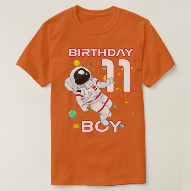 Barn 11:e födelsedagen Astronaut 11 år gammal föde T Shirt (Design framsida)