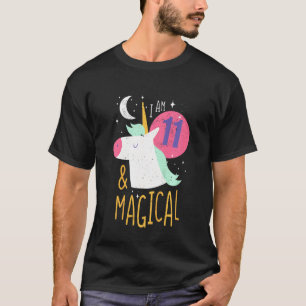 Barn 11 och magiska flickor 11:e Födelsedagsfesten T Shirt