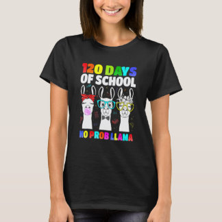 Barn 120 Skoldagar Inga Prob Llama Llama Lärare T Shirt