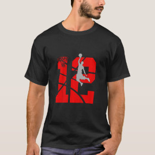 Barn 12 år gamla 12:e Basketball Birthday Party T Shirt