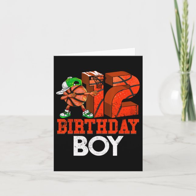 Barn 12 år gammal Bysketbyll Dabbing 12:e födelsed Kort (Framsida)