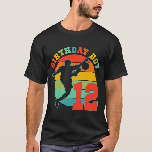Barn 12 år gammal fotbollsspelare Födelsedagsfest  T Shirt (Framsida)