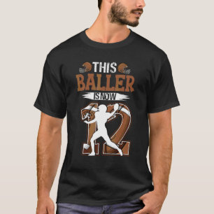 Barn 12:e Birthday Football Boy 12 Years Old Footb T Shirt