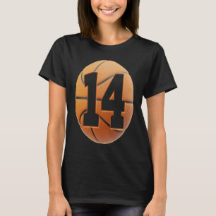 Barn 14 år gammal födelsedagskorg basket 14:e bir t shirt