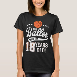 Barn 18:e födelsedagskorgen Basketboll Baller nu 1 T Shirt