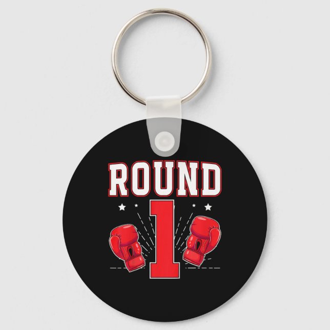 Barn 1:a boxing Födelsedagsfest ett år gammal boxe Nyckelring (Framsida)