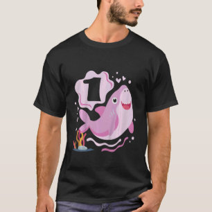 Barn 1:a födelsedag Flickor Hajar 1 år Gammal Ocea T Shirt