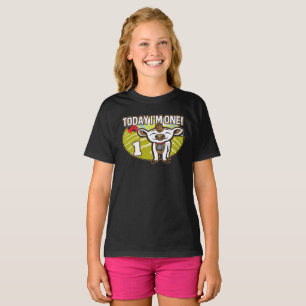 Barn 1:a födelsedag i dag är jag en! Cute Cow T Shirt