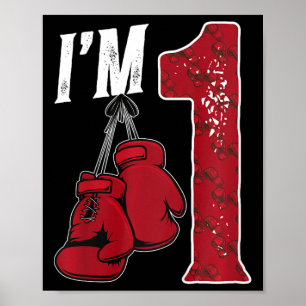 Barn 1:a födelsedagen Boxing Boy 1 Year Old Boxer Poster