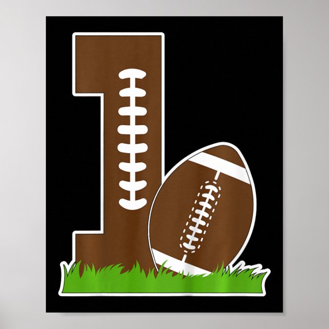 Barn 1:a födelsedagen Party Football Boy ett år ga Poster (Framsidan)