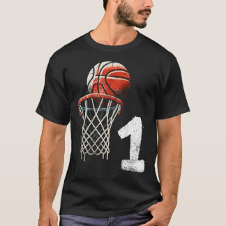 Barn 1:a födelsedagsbasketboll 1 år gammal basketb t shirt